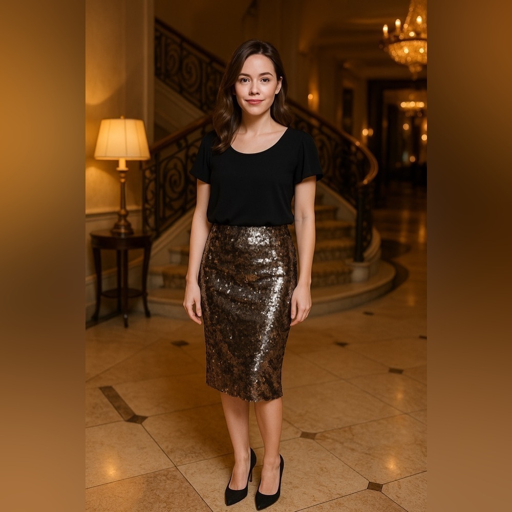Worthington Pencil Skirt Silver